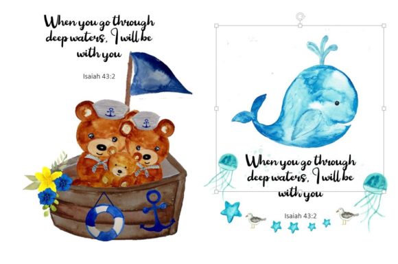 Bears on a Boat with Bible Verse Font Guide