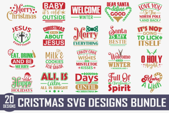 Christmas Quotes Designs Bundle for Creative Professionals