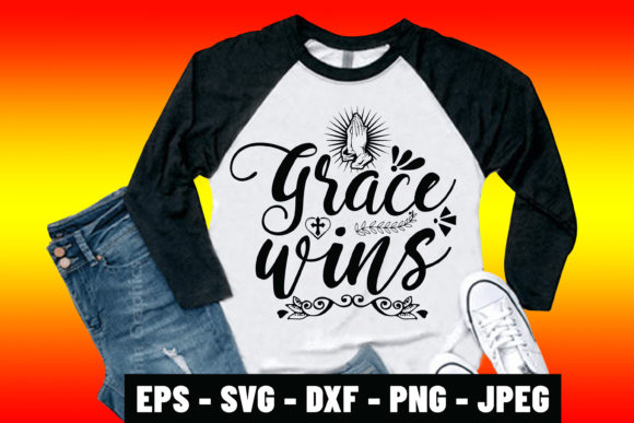 Grace Wins Bible Verse SVG Tshirt Design: Merging Faith, Art, and Wearable Expression