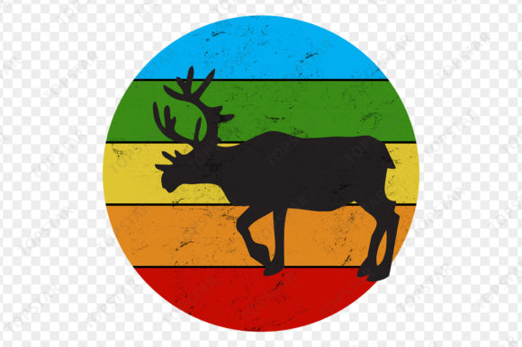 Moose Winter Animal Christmas Scene Art